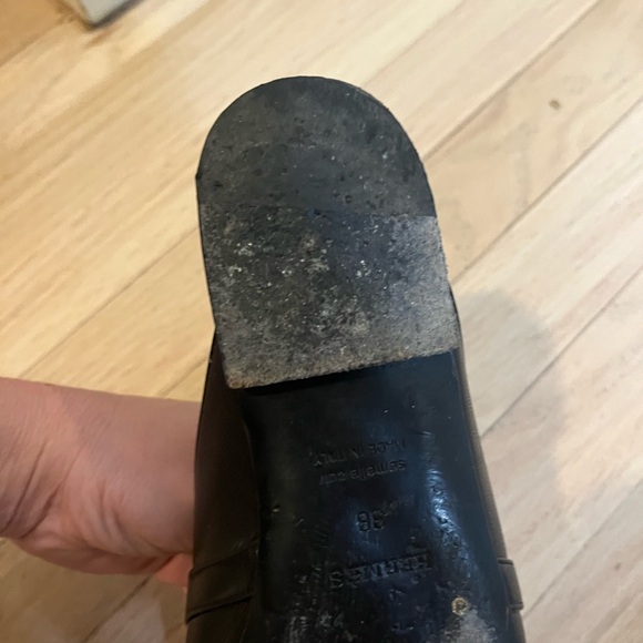 Black Hermes Kelly buckle oz Mules - Picture 4 of 8